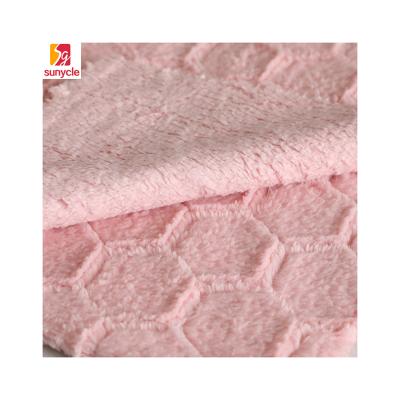 China Soft 220gsm Shu Velveteen Plain Knitting Fabric Water Soluble en venta