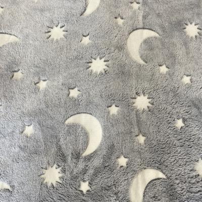 China Dark Luminous 230gsm Flannel Fleece Fabric For Sofa Bed Blanket for sale