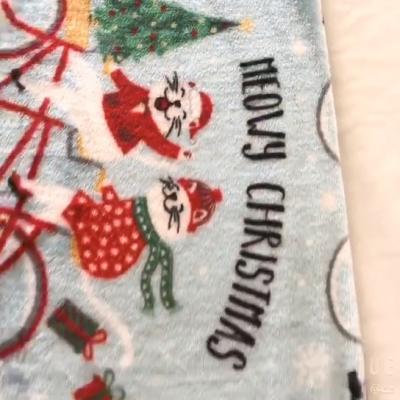 China Printed Christmas Flannel Fleece Fabric 300gsm For Upholstery Toy Blankets for sale