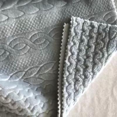 China Embossed Knitted  200gsm Soft Blanket Fabric 58'' 60