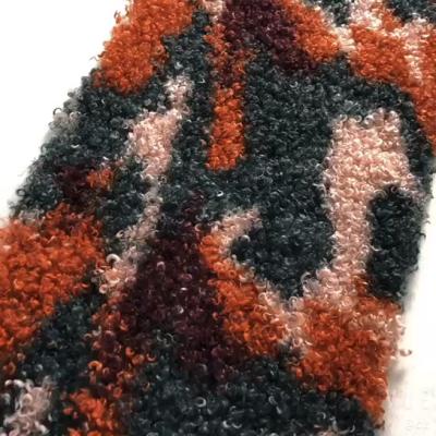 China Curly Thick Camouflage Sherpa Fleece Fabric 300gsm 100% Polyester for sale