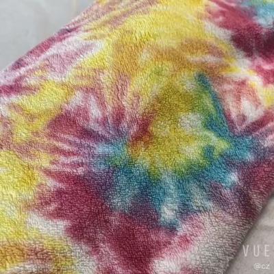 China Tie Dyed Rainbow Garment Soft Sherpa Fabric 240gsm 150D for sale
