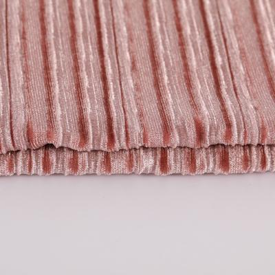 China Fluted Pleated Korean Velvet Fabric Sofa Solid Color for sale