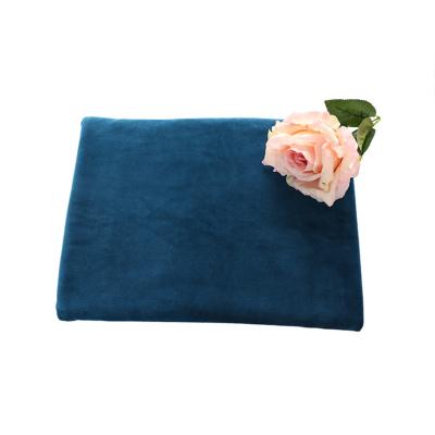 China Indigo Blue Super Soft Plush Fabric 100% Polyester Plain for sale