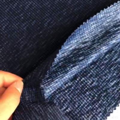 China Blue Cationic Polyester Single Jersey Fabric Spandex Waffle Knit for sale