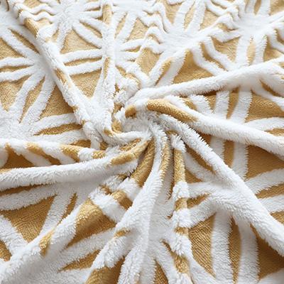 China Sunflower Jacquard Shu Velveteen Fabric 280gsm For Home Textile Blanket Pillowslip for sale