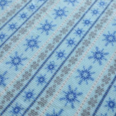 China Snowflake Pattern Micro Fleece Fabric One Side Printed Jacquard for sale