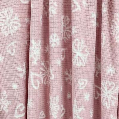 China Soft Jacquard Printed Pink Micro Polar Fabric 160gsm for sale