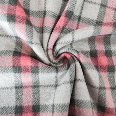 China Plaid Printed Micro Fleece Fabric Classic Polar For Scarves Gloves Dress for sale