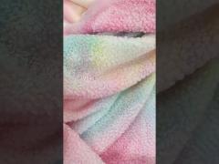 Tie Dye Sherpa Fleece Fabric 280 Gsm 100% Polyester Colorful For Hoodie