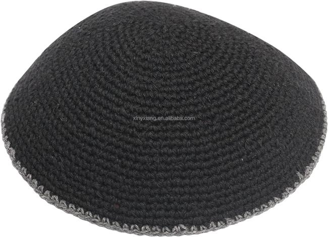 Factory Custom Hand Made 100% Cotton Hand Knitted Kippah Hat for Men, Yarmulke Hats, Kippah for Men and Kid