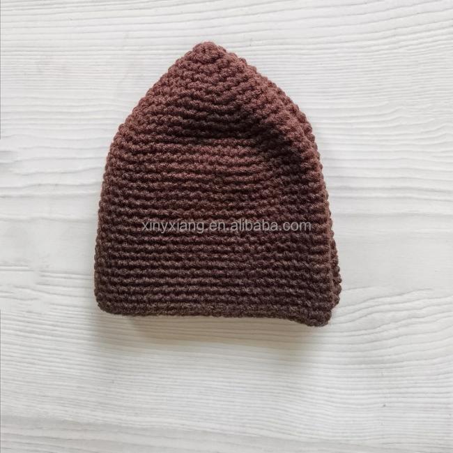 Factory Custom Islamic Kufi Hat Womens Girls Knitted Hat Beanie Hats, Mens Guys Skull Cap Hand Knit Beanie Crochet Cap