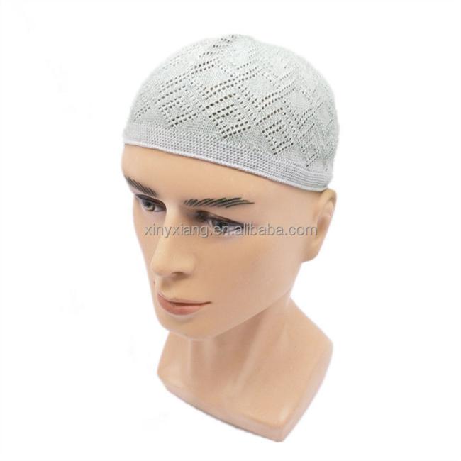 Factory Wholesale Turkish Islamic Men's Knit Cotton Kufi Takke Skull Cap Prayer Hat, Hand Crocheted Skuff Caps Kufi Beanie Hats