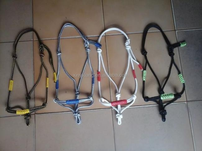 Factory custom Rope Halter with Braided noseband, Natural Horsemanship Braided Horse Rope Halter Headcollar For Parelli Training