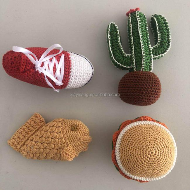 Factory Wholesale Pet Crochet Toy, Crocheted Dog Bone Toys, Funny Animal Shape Pet Puppy Dog Toys Soft Plush Sound Squeaky Chew