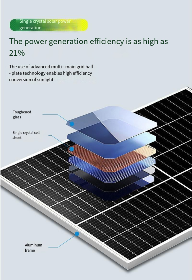 450W 500W 550W Solar Panel Monocrystalline Solar Panels Half Cell Solar Panel Kit For Homes01