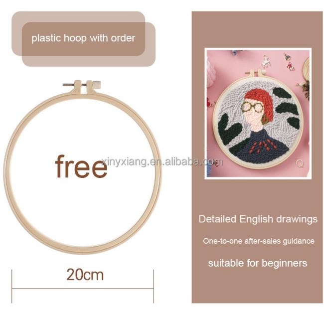 Factory Wholesale DIY Stamped Embroidery Kit with Hoop, Cloth, Threads Handmade Needle Crafts, DIY embroidery kits