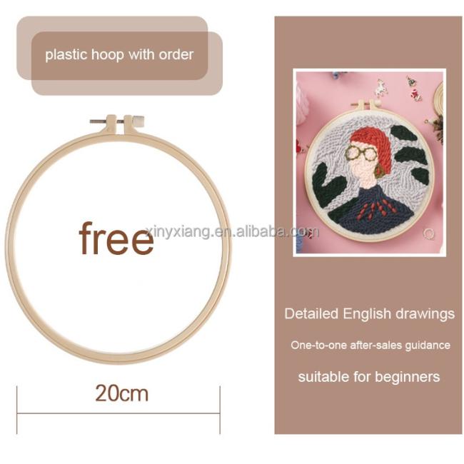 Factory Wholesale Chinese DIY Embroidery Round Fan Kit Flower Printed Needlework Cross Stitch Set Handmade Craft Sewing Art Gift