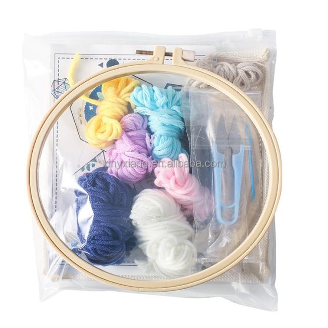 Factory Wholesale DIY Stamped Embroidery Kit with Hoop, Cloth, Threads Handmade Needle Crafts, DIY embroidery kits