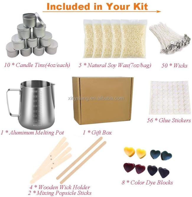 Factory Wholesale DIY Gift Kits Soy Candle Making Kit, DIY Candles Craft Tools,Includ Candles Box