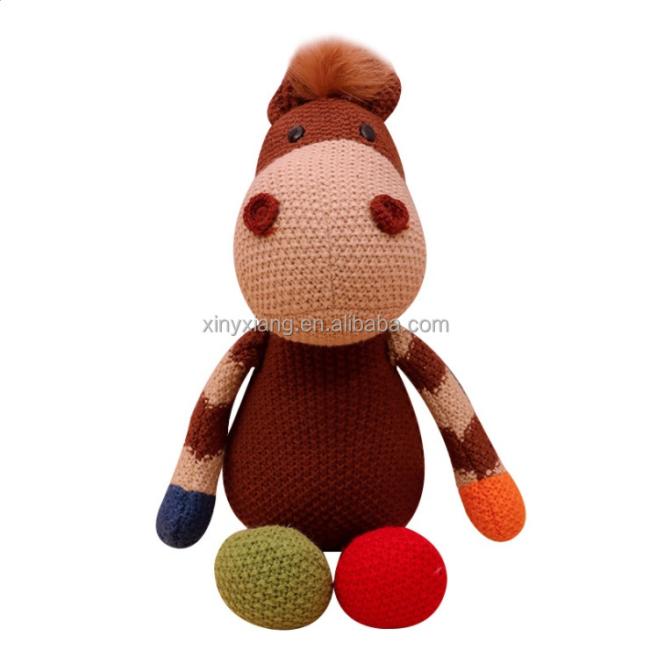 Factory Wholesale Stuffed Animal Knitted Toy, Plush Cute Deer Hand Knit Toy Stuffed Animal Doll, Amigurumi Crochet Toys