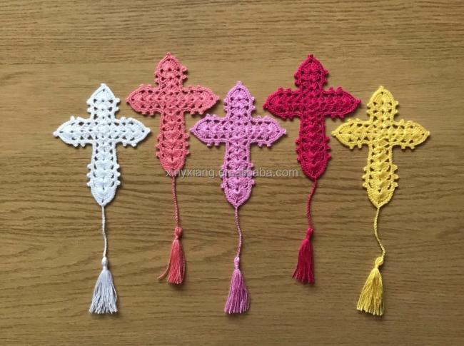 Factory Wholesale Crocheted Cross Bookmarks, Cross Bookmarks In Thread Crochet,Religious gifts,Hand knitted cartoon bookmark