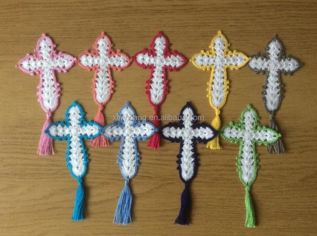 Factory Wholesale Crocheted Cross Bookmarks, Cross Bookmarks In Thread Crochet,Religious gifts,Hand knitted cartoon bookmark