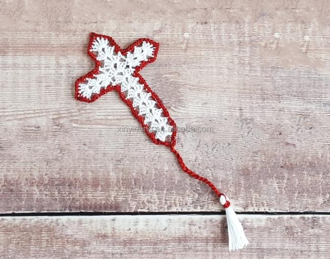 Factory Wholesale Crocheted Cross Bookmarks, Cross Bookmarks In Thread Crochet,Religious gifts,Hand knitted cartoon bookmark