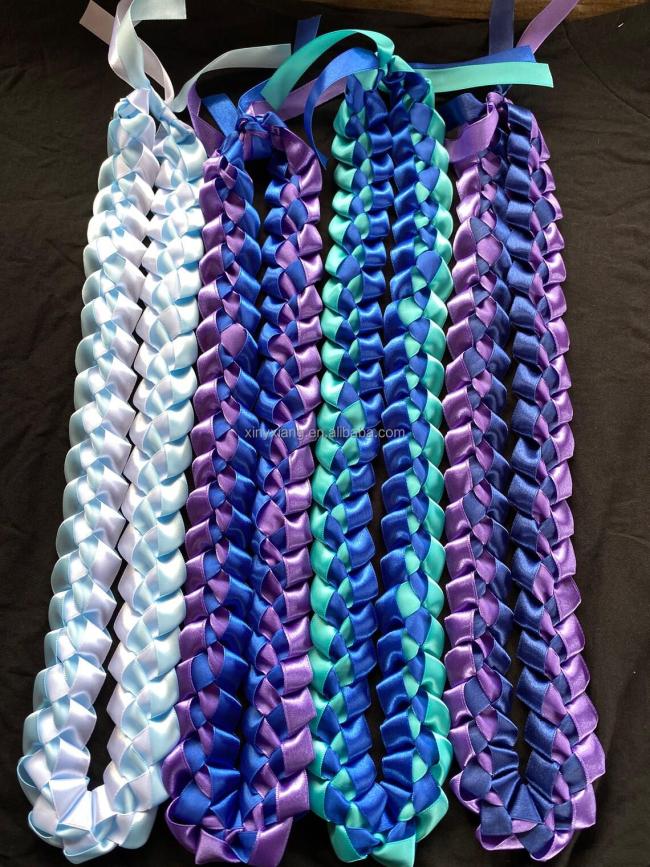 Factory Custom Rainbow Pride Lei, Rainbow Flag, Ribbon Hand Woven Wreath