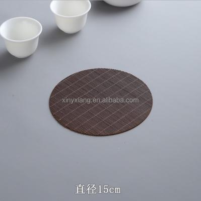 China Factory wholesale&custom Kitchen Household Non-slip Waterproof Woven Round Dining Table Mat Natural Bamboo Coasters for sale