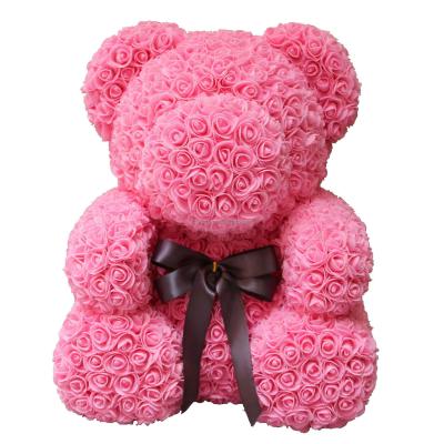 China Factory Wholesale 70cm ARTIFICIAL FLOWERS ROSE BEAR PLASTIC FOAM ROSE TEDDY BEAR VALENTINES DAY GIFT BIRTHDAY PARTY DECORATIONS for sale