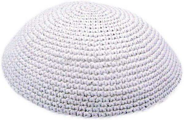 Quality Factory Custom Hand Made 100% Cotton Hand Knitted Kippah Hat for Men, Yarmulke for sale