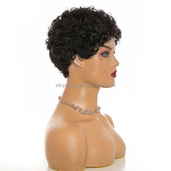Quality Factory Wholesale Short Afro Curly Pixie Cut human hair wigs for black women, for sale