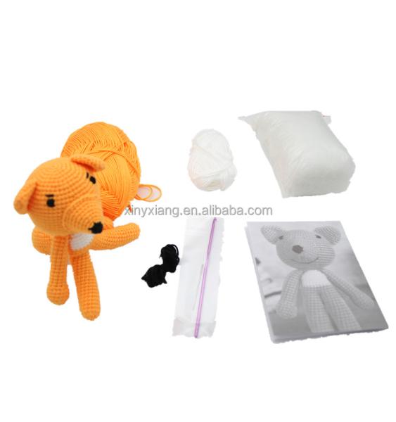 Quality Factory Custom DIY Animals Doll Crochet Kit for Beginners Hand Knitting Animal for sale