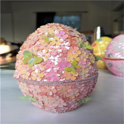 China Factory Wholesale DIY Easter craft ideas using styrofoam eggs, Sequin Egg Ornament Craft Kit, DIY Christmas Ornaments004 for sale