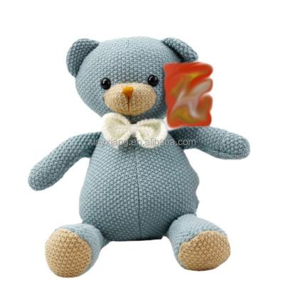 China Factory Wholesale Knitted Plush Bear Toy, Knitted Stuffed Toys, Organic Cotton Knitted Stuffed Animal Doll for sale