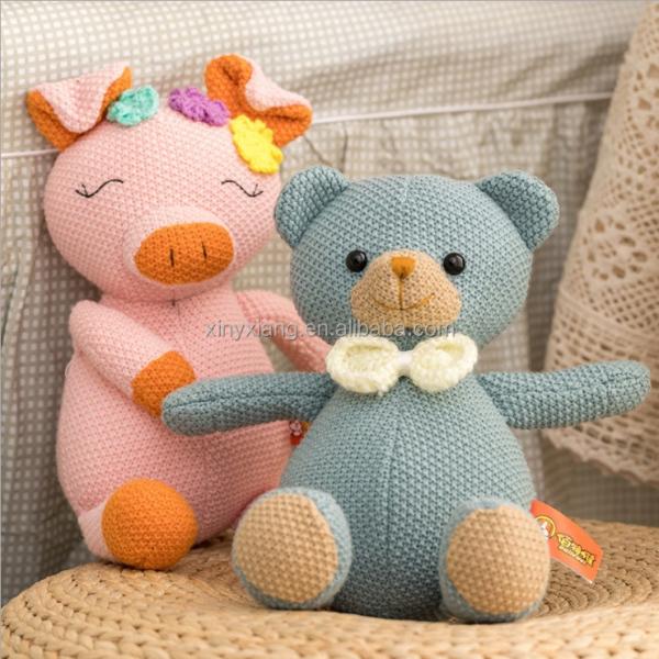 Quality Factory Wholesale Knitted Plush Bear Toy, Knitted Stuffed Toys, Organic Cotton for sale
