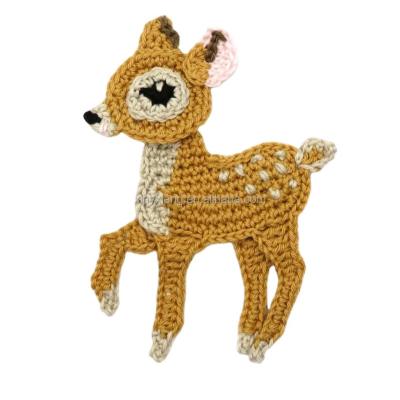 China Factory Wholesale handmade crochet animals applique/embellishment, knitted sew on patches, animal appliques for sale