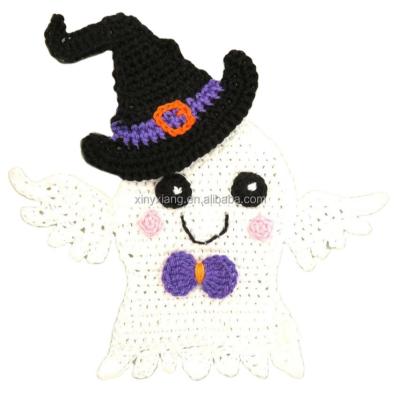 China Factory Wholesale handmade crochet demon applique/embellishment, knitted sew on patches, Halloween style holiday appliques for sale