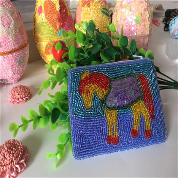 Quality Factory direct sales of new fashion bead embroidered wallet card bag passport cover beaded purse   handbag  card bag08 for sale