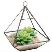 China 2016 new hanging clear glass prism air plant terrarium tabletop succulent plants holder for sale