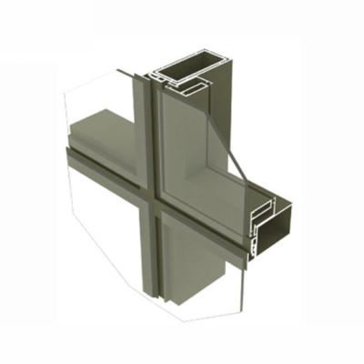 China Silver Anodized 6063-T5 Aluminum Curtain Wall Profiles Frame Curtain Wall for sale