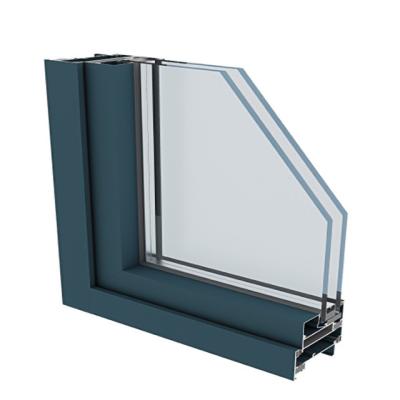 Chine La fenêtre de tissu pour rideaux de verre trempé de 55 séries profile le profil en aluminium de châssis de fenêtre d'oscillation à vendre