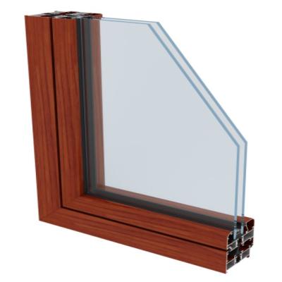 China 60 Series Aluminum Casement Window Profiles Anodizing Brown Extruded Aluminium Frame for sale