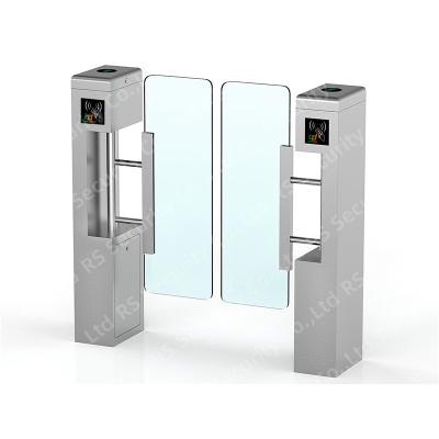 China Metro DC Brushless Swing Turnstiles Door 24v/100w Barcode Recognition Wing Barriers Accessory for sale