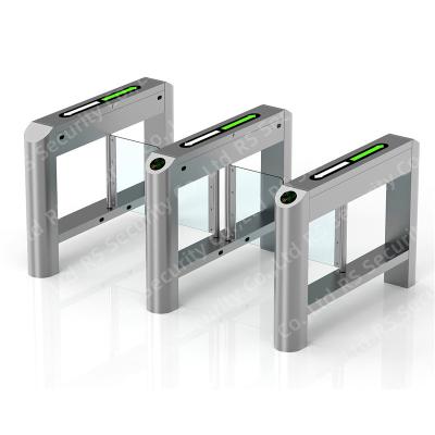 China Outdoor Use DC Brushless Swing Turnstiles Gates Anti-pinch Qr Code Scan Wing Barrier Alarm Light for sale