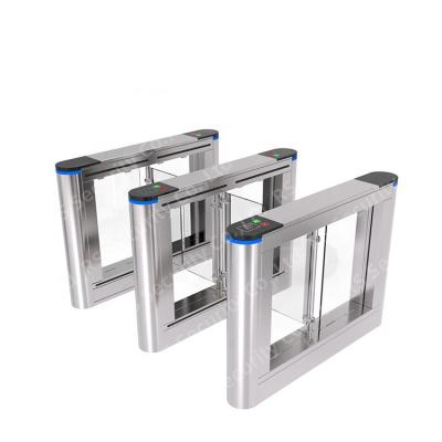 China Kindergarten DC Brushless Swing Turnstile Anti-tailing Rfid Reader Wing Barriers Gate With Wheels for sale