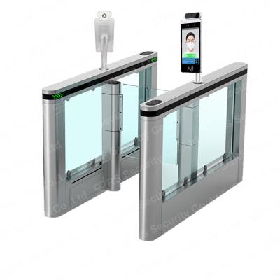 China Biometrics Card Glass Swing Turnstile Anti Explosion Multi Function Slim Gate for sale
