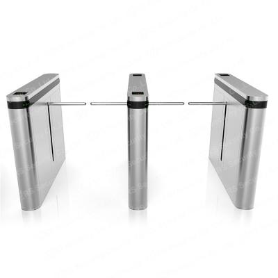 China Stainless Steel Drop Arm Security Gates Semi Automatic Entrance With RFID Card Reader for sale