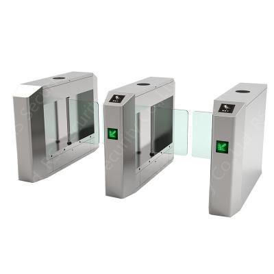 China Pedestrian DC Motor Swing Barriers Turnstiles Anti-explosion Card Swiping Wing Gates Free Software for sale